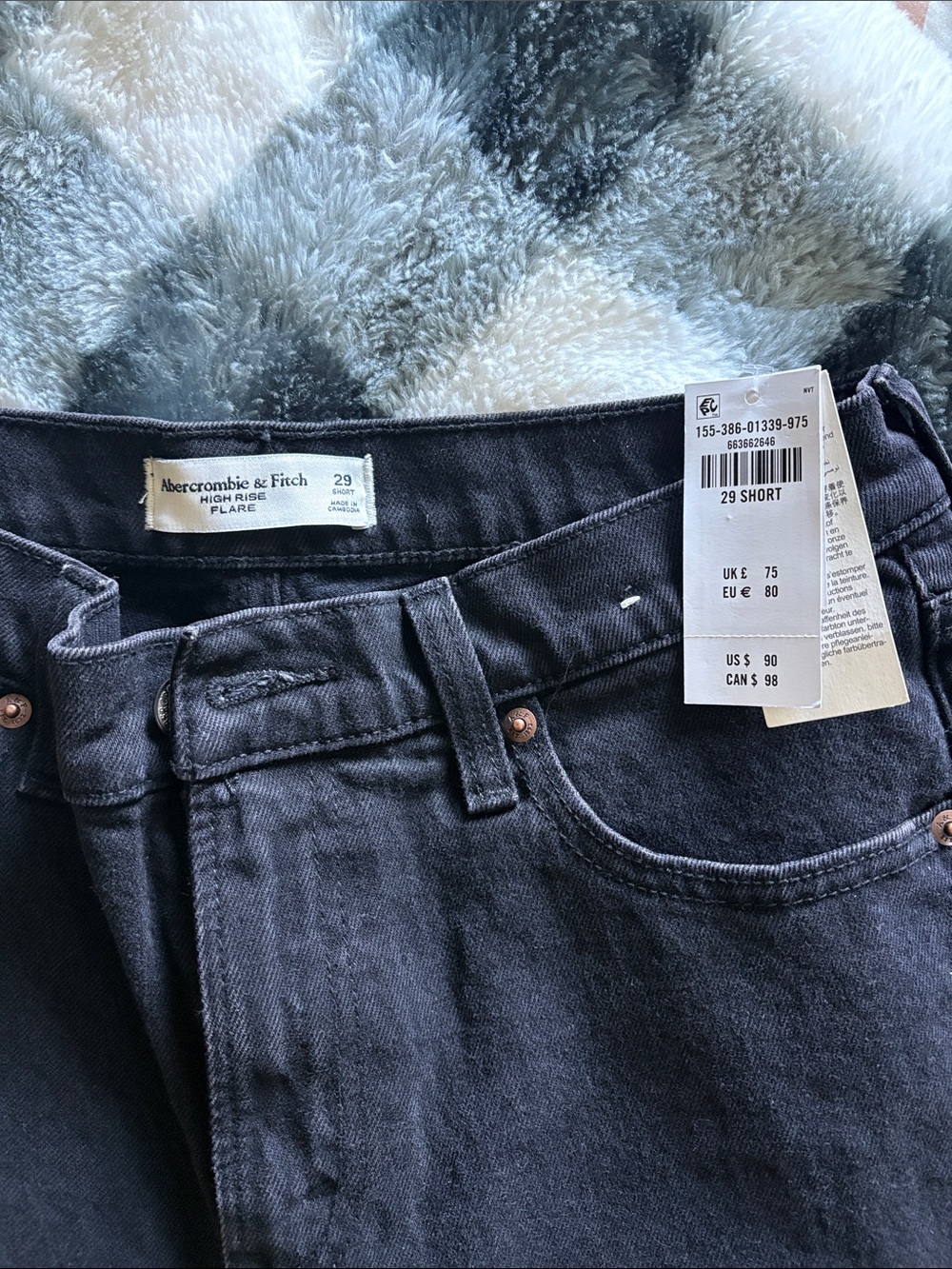 Abercrombie & Fitch High Rise Flare Jeans — Black Wash